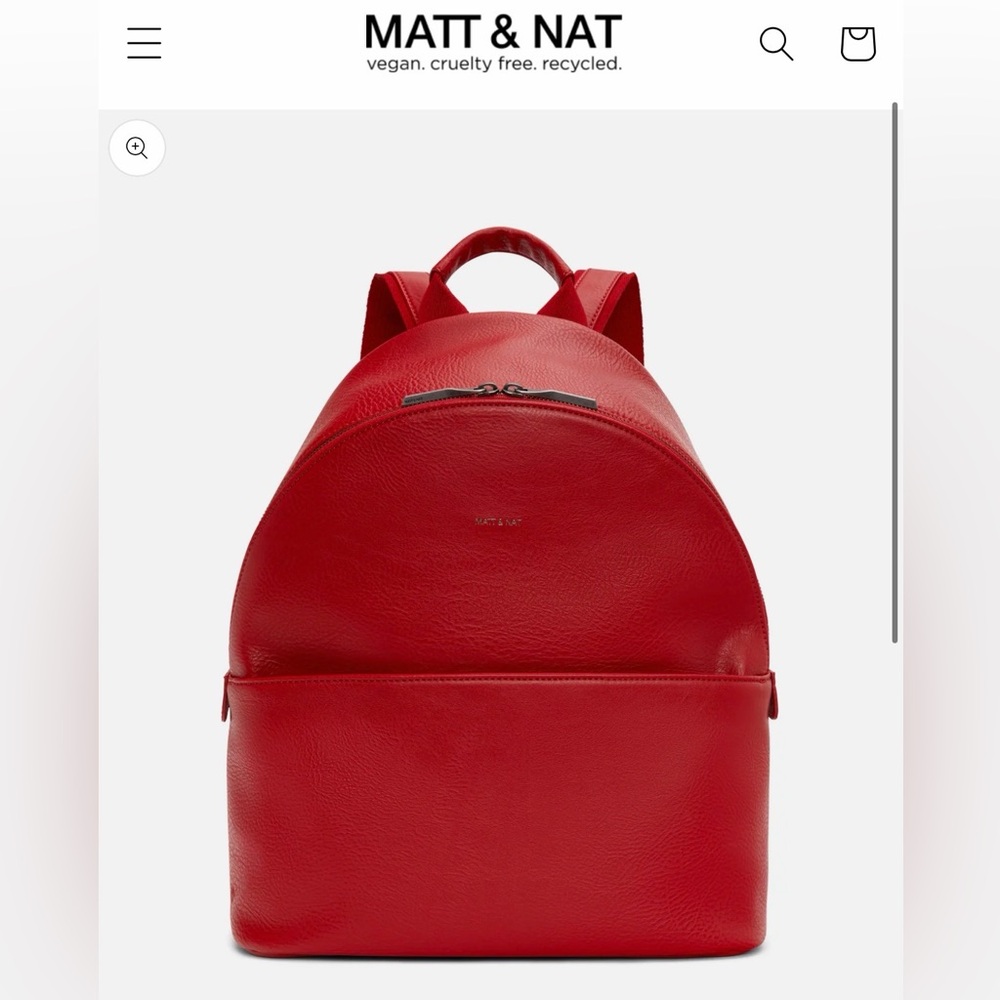 Matt & Nat Red Vegan Leather Backpack! Like New!